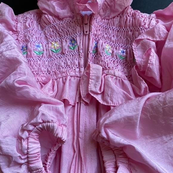 Vintage Baby Girl Jacket Hood Rose Pink Zip Size 12 Months - Picture 6 of 15